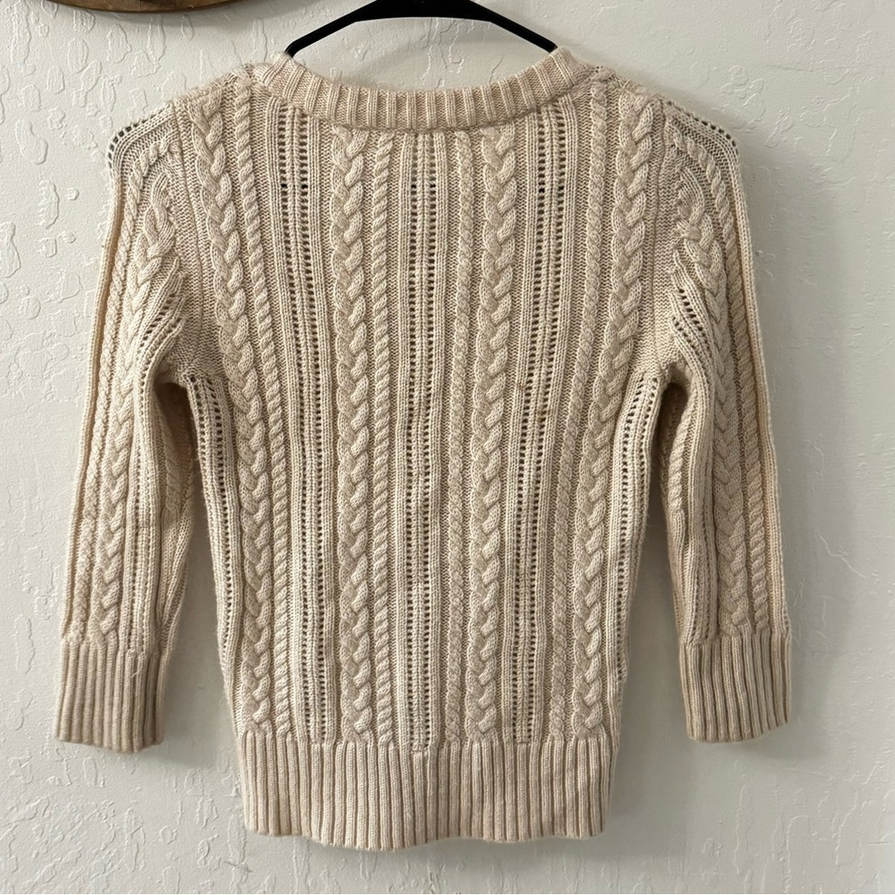 Tildon Cream Tan Button Front Fitted Knit Cardigan - Picture 4 of 6